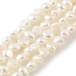 天然養殖淡水パールビーズ連売り  研磨両側  グレード4 A  フローラルホワイト  3~4mm  穴：0.5mm  約48個/連  6.89''（17.5センチメートル）&nbsp;PEAR-A006-02C