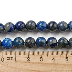 天然石ラピスラズリビーズ連売り  ラウンド  8mm  穴：1mm  約45~47個/連  15インチ（38cm）&nbsp;G-E483-17-8mm