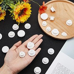 20種類のスタイルシリコンボトルシールプラグ5個  再利用可能な交換用ボトルストッパー  フラットラウンド  ホワイト  20~30x13~14mm  内径：6~12mm  4個/スタイル&nbsp;FIND-GF0004-32