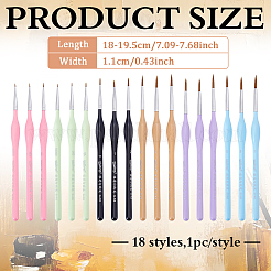 18Pcs Plastic Micro Detail Paint Brush&nbsp;AJEW-WH0696-658