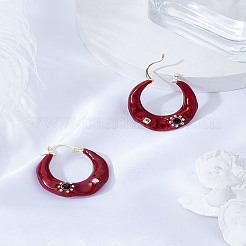 1Pair Alloy Rhinestone Hoop Earrings&nbsp;EJEW-LP0012-05B