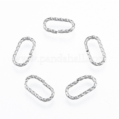 変色しない304ステンレススチール製リンクリング  クイックリンクコネクター  ツイストオーバル  ステンレス鋼色  12x6x1mm  内径：4x12mm&nbsp;STAS-N092-166
