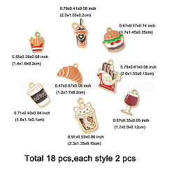 16個8スタイルアロイエナメルペンダント  食べ物のチャーム  ミックスカラー  12~23〜17x1~3.5mmX  穴：1.6~2mm  2個/スタイル&nbsp;ENAM-FP0002-50