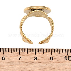Shell Shape 304 Stainless Steel Cuff Ring Components&nbsp;SA-CBA098D-03G-E
