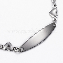 Tarnish Resistant 304 Stainless Steel ID Bracelets&nbsp;BJEW-H520-11P