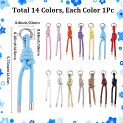 14Pcs 14 Colors PU Leather Pendant Decorations&nbsp;HJEW-SC0003-16
