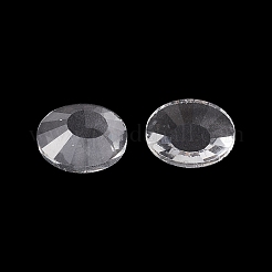 ガラスカボション  フラットラウンド  多面カット  透明  16x4mm&nbsp;FIND-C047-09