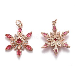 Brass Cubic Zirconia Pendants&nbsp;X-ZIRC-O044-02E-RG