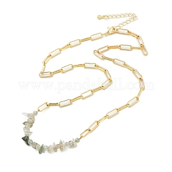Natural Prehnite Chip Beaded Necklaces&nbsp;NJEW-C070-04G-04