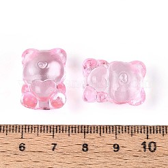 ベーキングペイント透明ガラスビーズ  ハートで耐える  パールピンク  20~20.5x14.5~15x13.5~14mm  穴：1.5~1.6mm&nbsp;DGLA-N018-02I