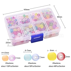 452Pcs 6 Style Transparent Crackle & Frosted Glass Beads&nbsp;CCG-YW0001-07