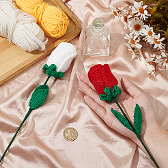 Flower Cotton with Iron Knitted Costume Ornament Accessories&nbsp;DIY-WH0570-09C