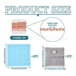 1m スターリングシルバーアズキチェーン  溶接されていない  ローズゴールド  1.5mm&nbsp;STER-TA0001-27RG-01