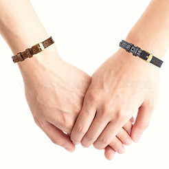 2Pcs 2 Colors Leather Textured Bracelet Straps Slide Wristbands for Slide Charms&nbsp;AJEW-CL0002-98