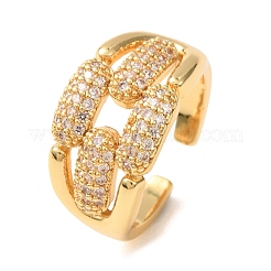 Brass Micro Pave Cubic Zirconia Cuff Open Rings&nbsp;CU-CBAB3AD-16G