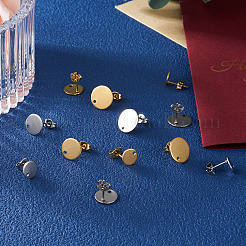 36Pcs 6 Style Ion Plating(IP) 304 Stainless Steel Stud Earring Findings&nbsp;STAS-YS0001-23