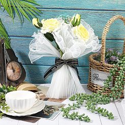 2袋プリーツガーゼ糸の花束ラッピング包装  装飾を与える母の日の贈り物に適しています  ホワイト  4572x280mm  5ヤード/袋&nbsp;OP-NB0001-13B