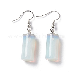Gemstone Cylindrical Dangle Earrings&nbsp;EJEW-D188-01P