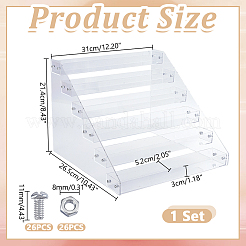6段アクリル製ネイルポリッシュボトルオーガナイザーディスプレイライザースタンド  透明  31x26.5x21.4cm&nbsp;ODIS-WH0043-189A
