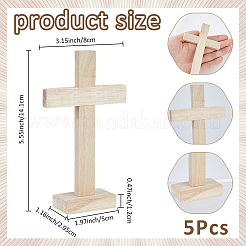 5Pcs Wooden Cross Display Decorations&nbsp;DIY-FH0009-71