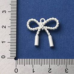 ラックメッキ合金ペンダント  カドミウムフリー＆鉛フリー  蝶結び  銀  19x20x3mm  穴：1.6mm&nbsp;PALLOY-S186-08S