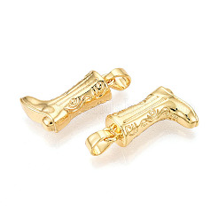 真鍮チャーム  カドミウムフリー＆鉛フリー  ブーツチャーム  18KGP本金メッキ  17x10.5x6mm  穴：4x2.5mm&nbsp;KK-N254-243G