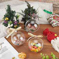 10Pcs Transparency Acrylic Christmas Balls Pendants&nbsp;DIY-CP0013-38B