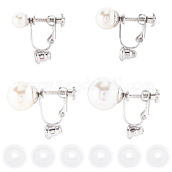 24Pcs 4 Styles 316 Surgical Stainless Steel Clip-on Earring Converters Findings&nbsp;STAS-SC0010-35P