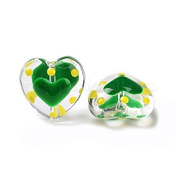 Glass Heart Beads&nbsp;GLAA-D005-01C