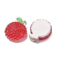 フルーツをテーマにした不透明樹脂製の食品模造カボション  レッド  レイシ  27x23x13mm&nbsp;RE-CBA49A8-03B