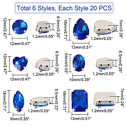 AHADEMAKER 1 Set Teardrop/Horse Eye/Heart/ Flat Round/Oval/Rectangle Octagon Shape Sew on Rhinestone&nbsp;FIND-GA0005-72D