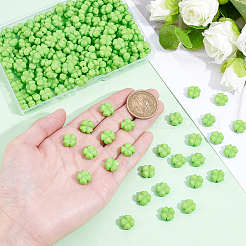 200個の不透明なアクリルビーズ  ファセットクローバー  ライムグリーン  11x11x6mm  穴：1mm&nbsp;SACR-PA0001-23