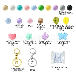 DIY Silicone Beaded Keychain Making Kit&nbsp;DIY-YW0008-62