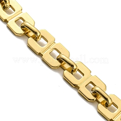 イオンプレーティング（IP）304ステンレススチール長方形リンクチェーンブレスレット  ゴールドカラー  8-1/2インチ（21.7cm）&nbsp;BJEW-D030-12G