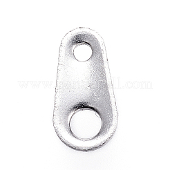 変色しにくい304ステンレススチールチェーンタブ  チェーン延長コネクター  ステンレス鋼色  8x4x0.8mm  穴：0.8~2mm&nbsp;STAS-G095-70P