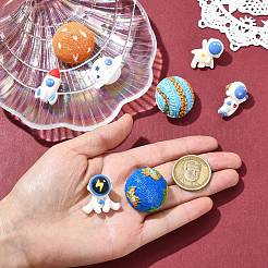 8Pcs 8 Styles Space Astronaut Theme Resin Lapel Pins for Backpack Clothes&nbsp;JEWB-CJ0003-49