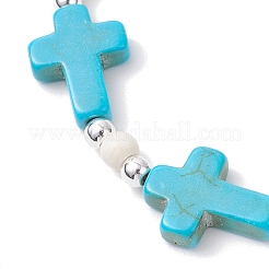 Synthetic Turquoise & Non-magnetic Hematite Beaded Bracelets for Women&nbsp;BJEW-JB12222-02