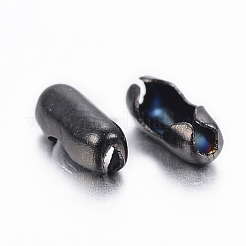 イオンプレーティング（IP）304ステンレススチールボールチェーンコネクター  電気泳動黒  5.5x2.5mm  1.5mmボールチェーンに適合&nbsp;STAS-H423-16B