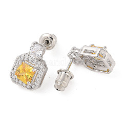 Rack Plating Brass Micro Pave Cubic Zirconia Stud Earrings&nbsp;EJEW-I304-11P-09