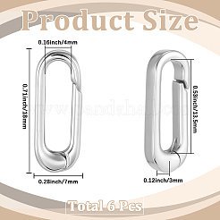6Pcs Brass Oval Spring Gate Rings&nbsp;KK-SC0007-46