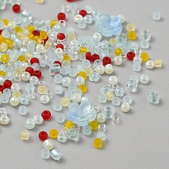 ガラスシードビーズ  混合形状  ミックスカラー  3~10x3~10x2.5~4mm  穴：1.2mm&nbsp;SEED-WH0007-06C