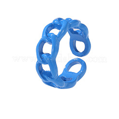 Spray Painted Alloy Oval Curb Chain Cuff Rings for Women&nbsp;WG64013-01