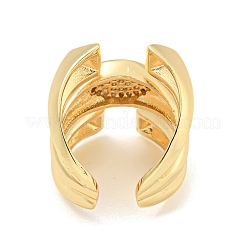 Oval Clear Cubic Zirconia Open Cuff Ring&nbsp;RJEW-L121-039G