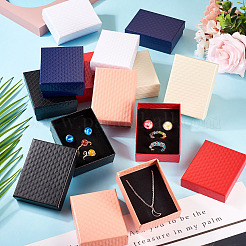 菱形の質感のある厚紙ギフト収納ボックス  長方形  レッド  9x7x3.2cm&nbsp;CON-TAC0010-03A-04