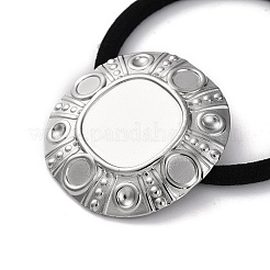 304ステンレスヘアタイ  ナイロンコード付き  フラットラウンド  ステンレス鋼色  内径：45mm&nbsp;OHAR-G017-02P