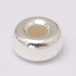 925スターリングシルバースペーサービーズ  ドーナツ  銀  3x2mm  穴：1mm&nbsp;X-STER-L063-08A-S