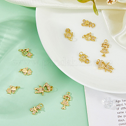 12Pcs 6 Styles Brass Micro Pave Cubic Zirconia Pendants&nbsp;KK-DC0004-74