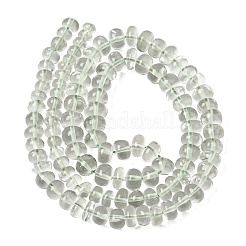 天然のグリーンクォーツビーズ連売り  ロンデル  スムーズ  透明  5~7x3~6mm  穴：0.6mm  約107~112個/連  15.91''（40.4cm）〜15.98''（40.6cm）&nbsp;G-D099-01E
