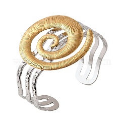 Hammered 304 Stainless Steel Multi-strand Cuff Bangles for Women&nbsp;BJEW-D465-02GP