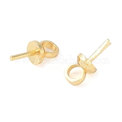 真鍮ヒートンキャップ  カップペグベイル  片穴パーツ用  18KGP本金メッキ  6.5x3x3mm  穴：1.6mm  ピン：0.5mm&nbsp;X-KK-N254-46A-G